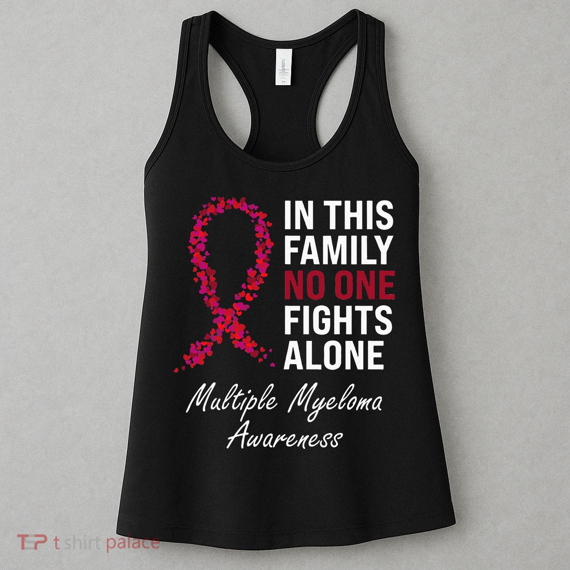 Multiple Myeloma Awareness Burgundy Ribbon Family Women's Tank Top