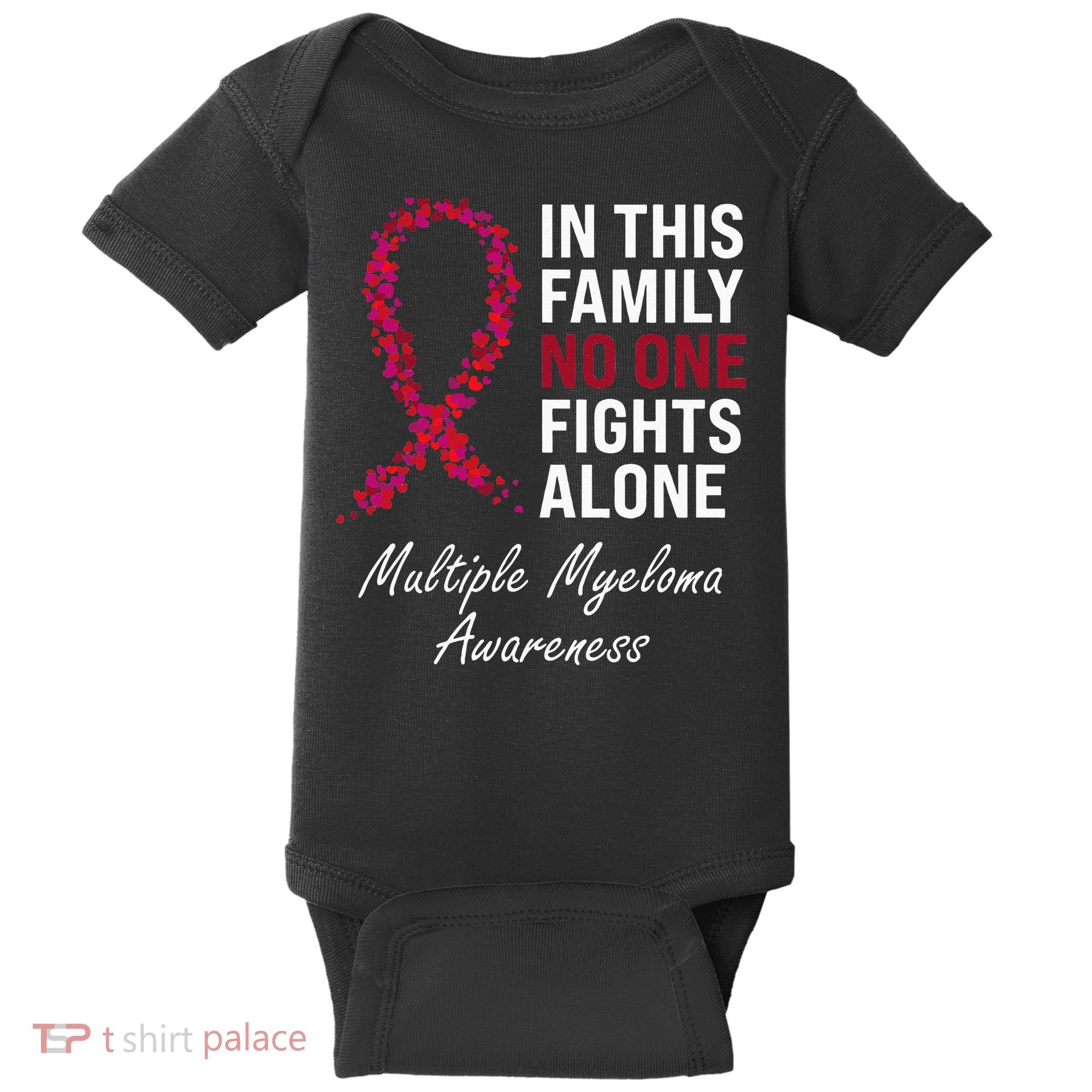Multiple Myeloma Awareness Burgundy Ribbon Family Baby Bodysuit