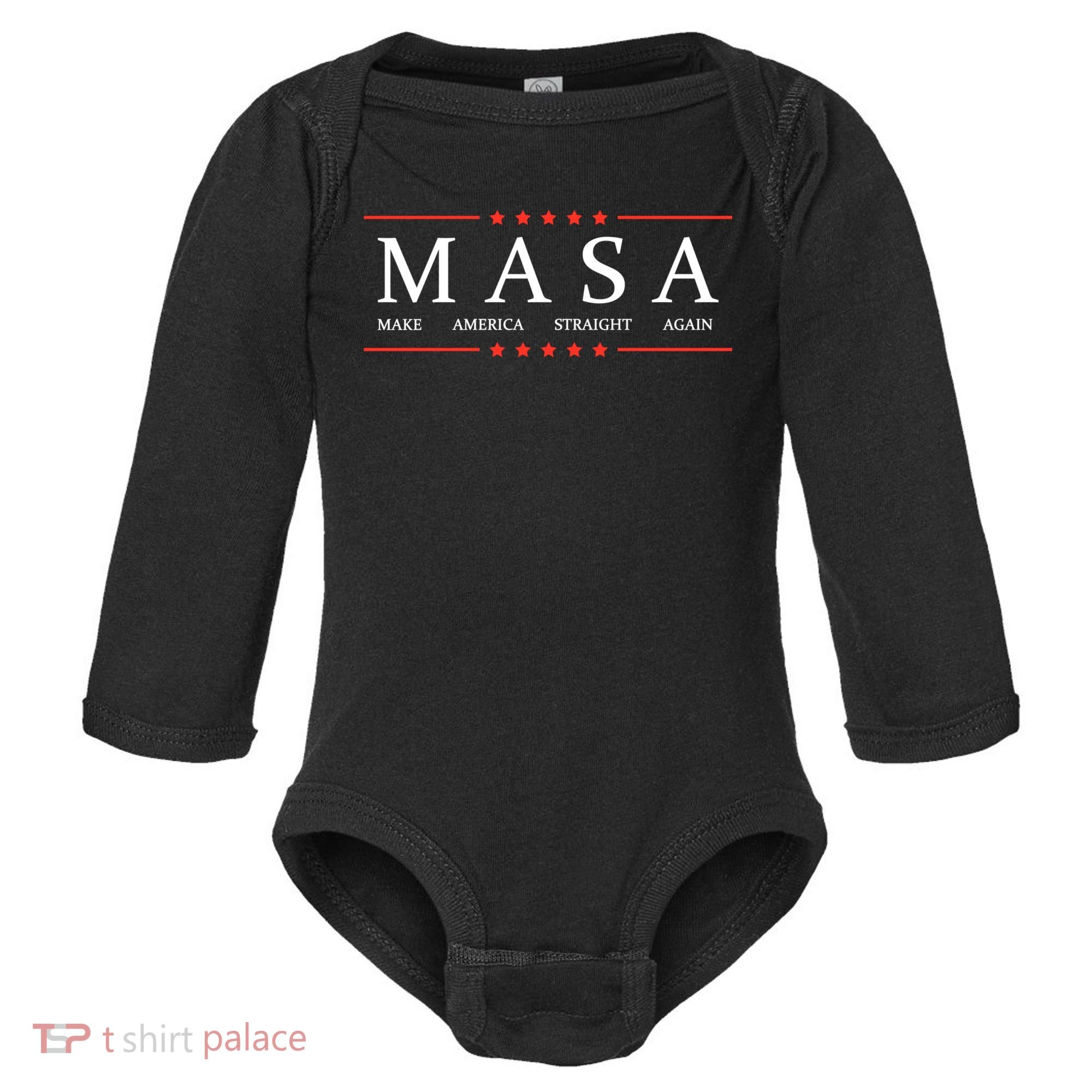 MASA Make America Straight Again Baby Long Sleeve Bodysuit