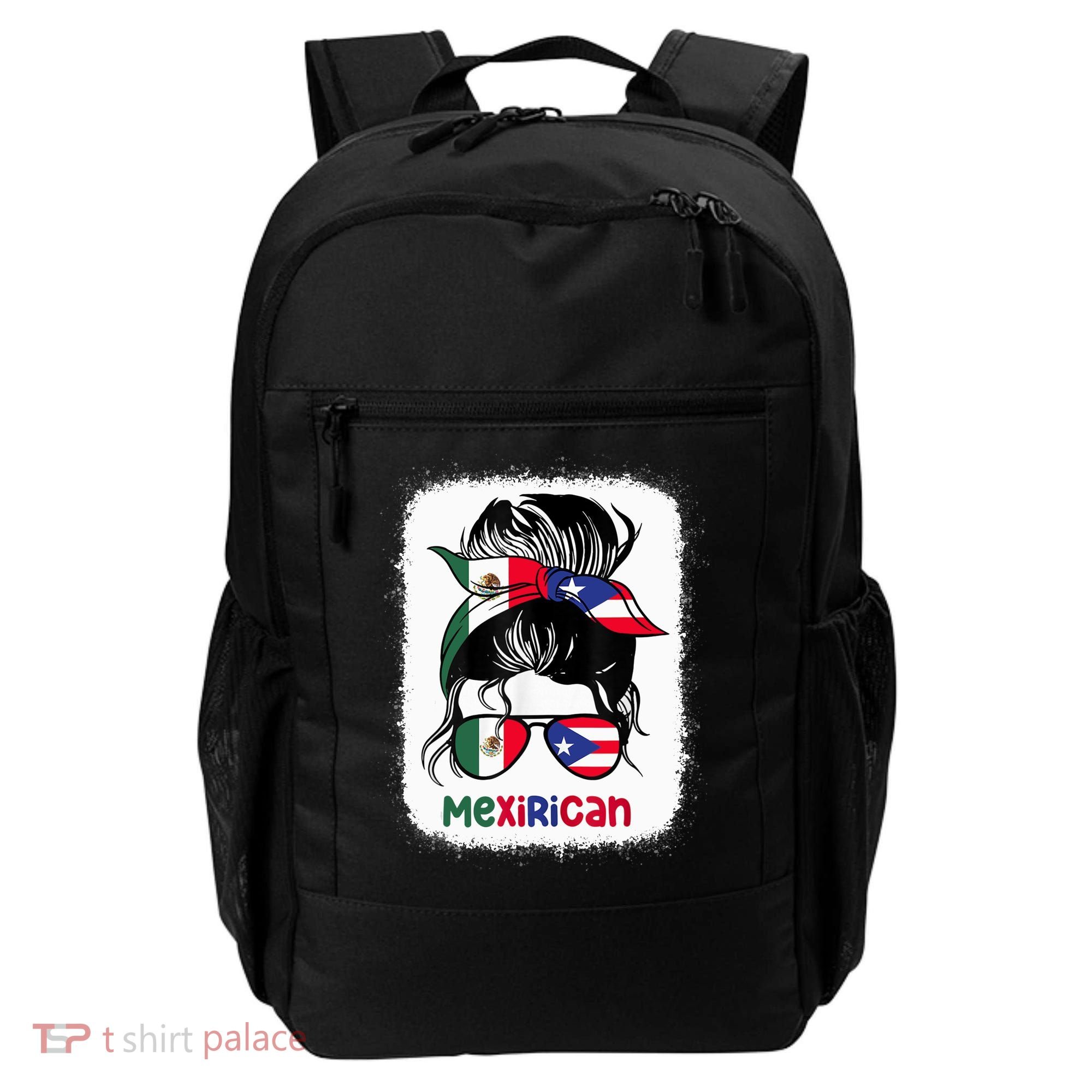 Mexirican Messy Bun Half Puerto Rican And Half Mexican Backpack