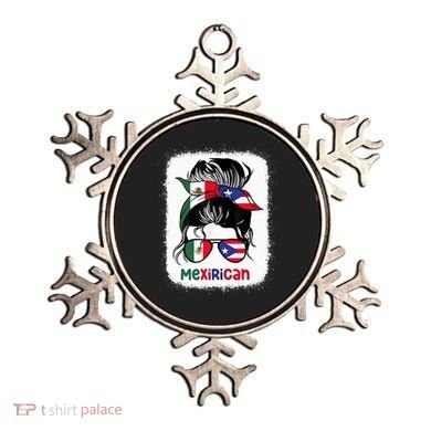 Mexirican Messy Bun Half Puerto Rican And Half Mexican Ornament