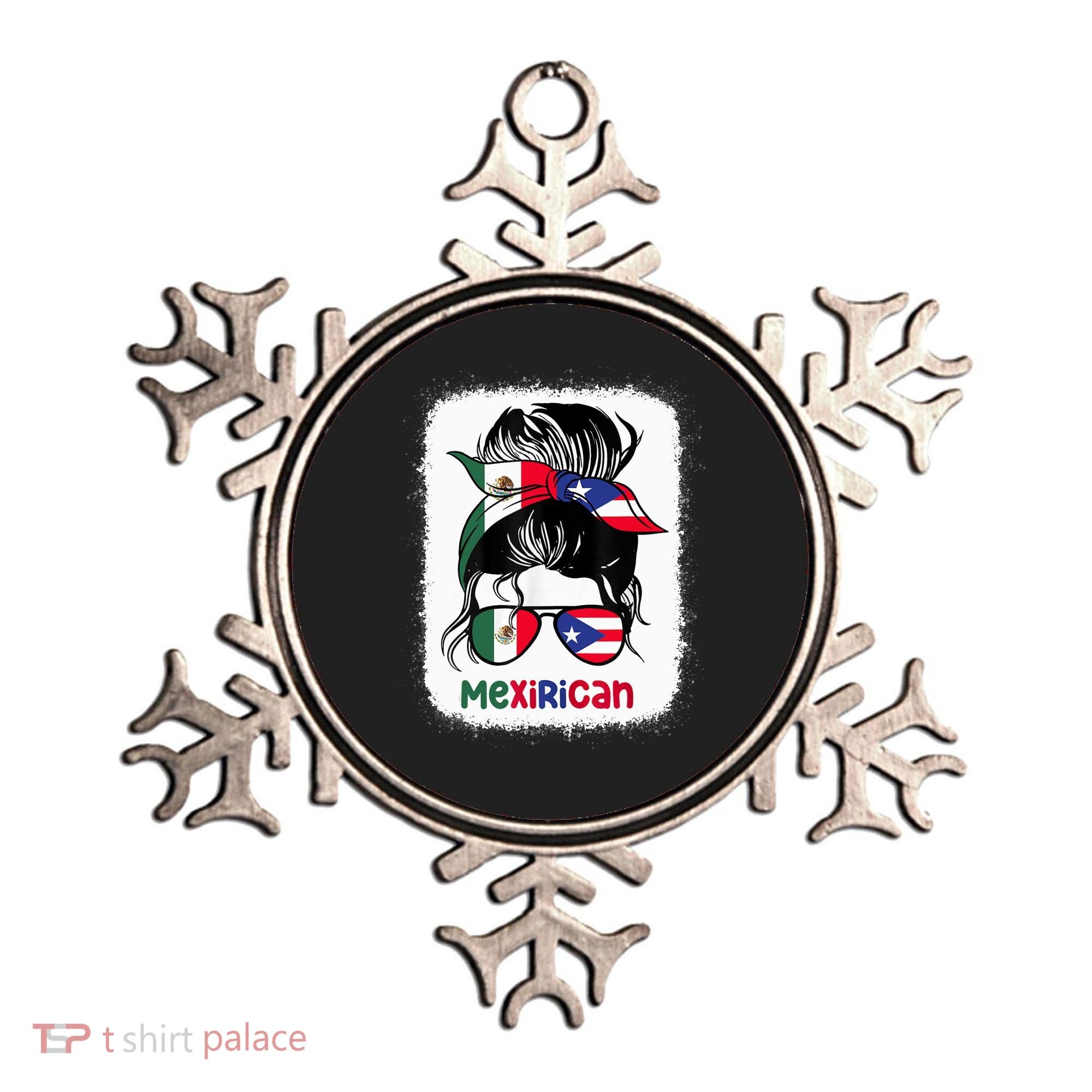 Mexirican Messy Bun Half Puerto Rican And Half Mexican Ornament