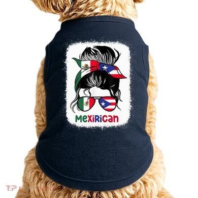 Mexirican Messy Bun Half Puerto Rican And Half Mexican Doggie Tank