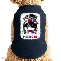 Mexirican Messy Bun Half Puerto Rican And Half Mexican Doggie Tank thumb 0