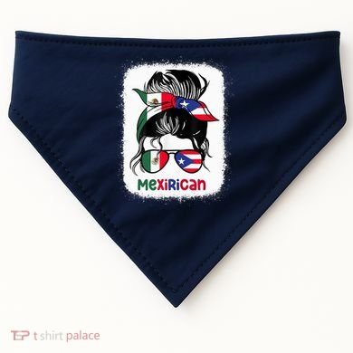 Mexirican Messy Bun Half Puerto Rican And Half Mexican USA-Made Doggie Bandana