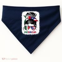 Mexirican Messy Bun Half Puerto Rican And Half Mexican USA-Made Doggie Bandana thumb 0