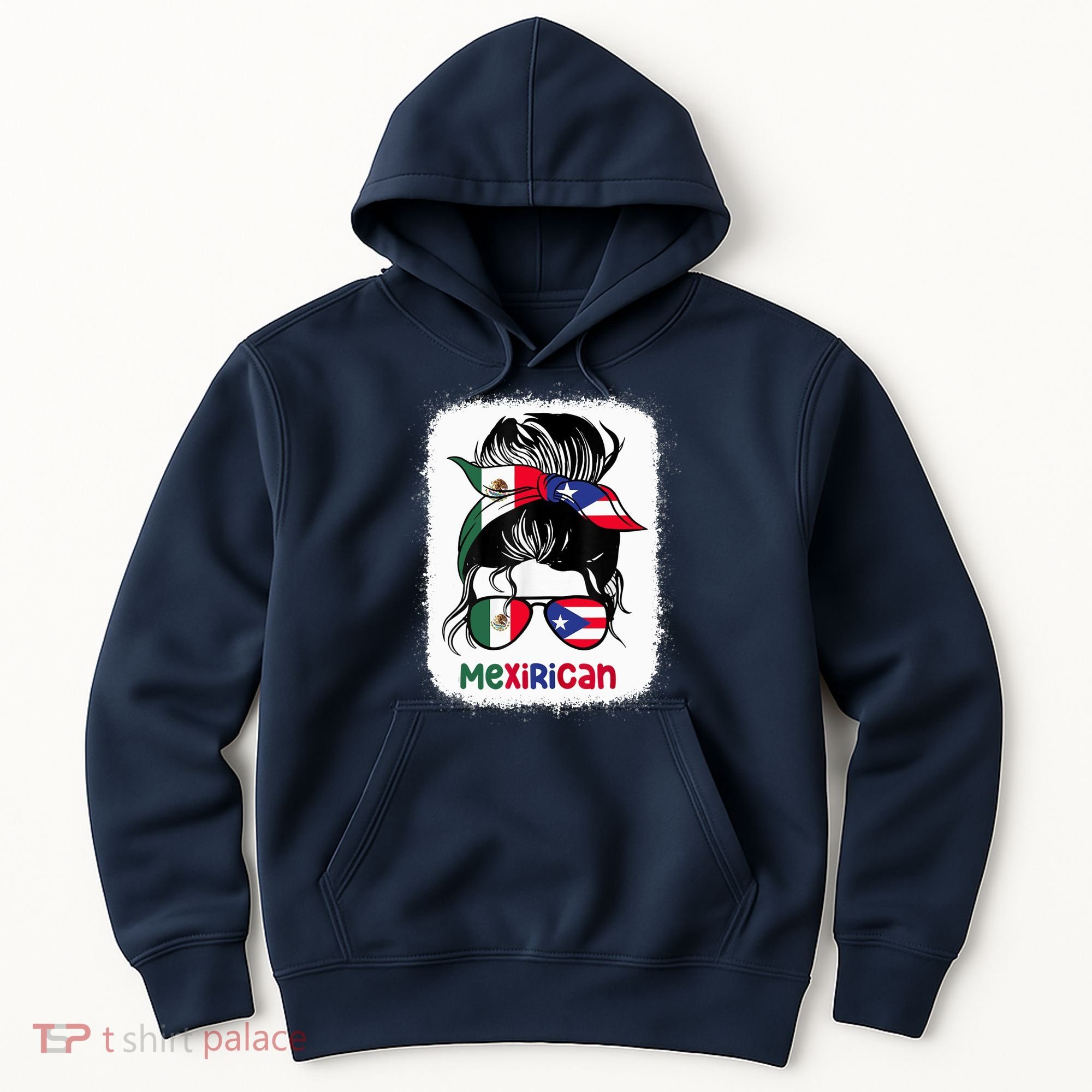 Mexirican Messy Bun Half Puerto Rican And Half Mexican Hoodie