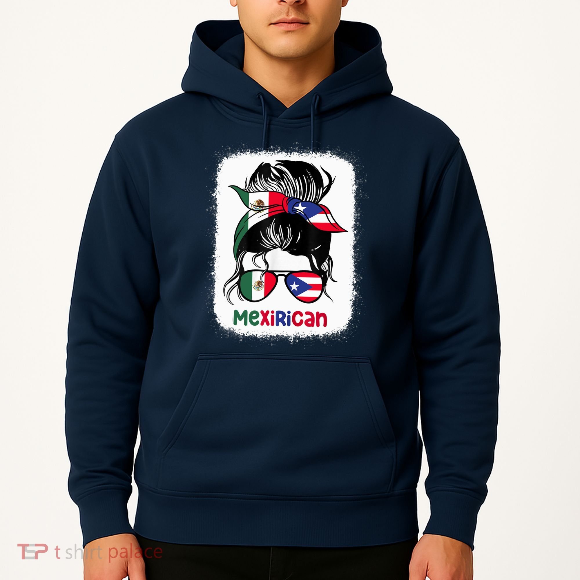 Mexirican Messy Bun Half Puerto Rican And Half Mexican Hoodie