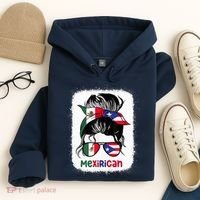 Mexirican Messy Bun Half Puerto Rican And Half Mexican Hoodie thumb 4
