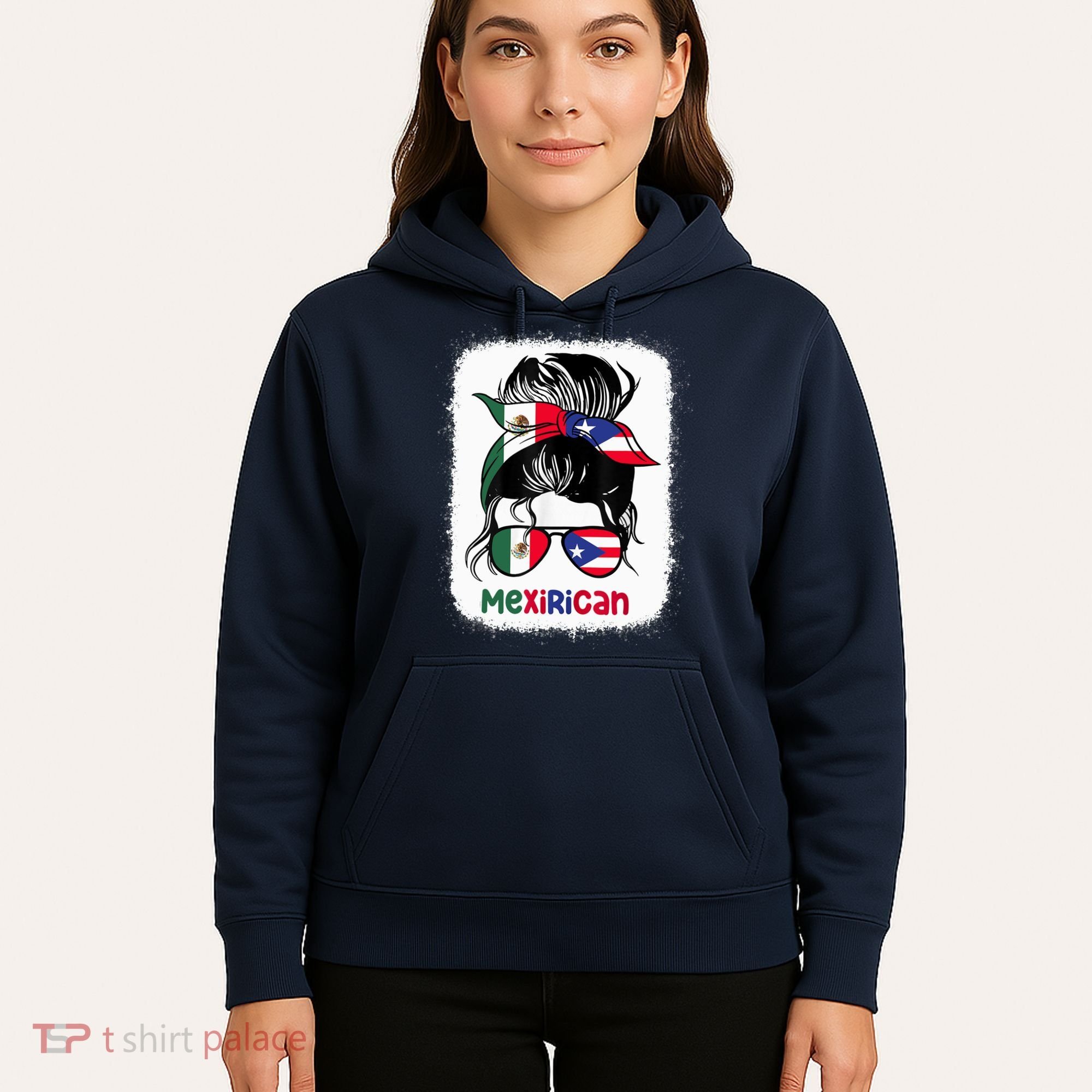 Mexirican Messy Bun Half Puerto Rican And Half Mexican Hoodie