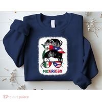 Mexirican Messy Bun Half Puerto Rican And Half Mexican Sweatshirt thumb 2