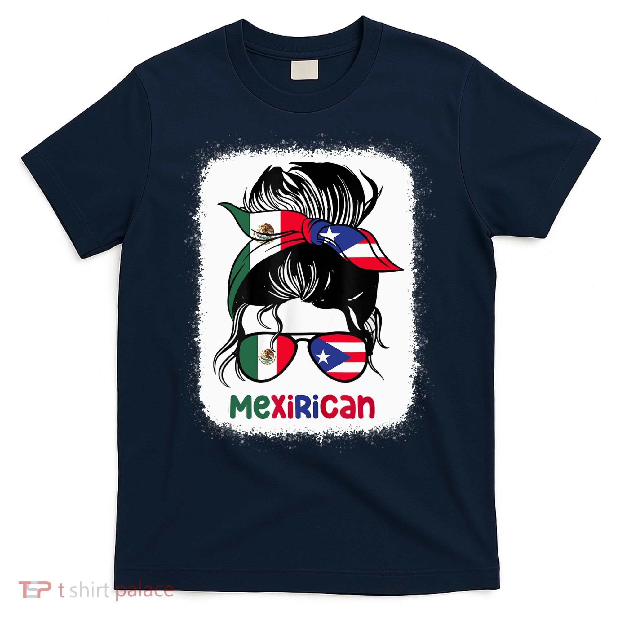 Mexirican Messy Bun Half Puerto Rican And Half Mexican T-Shirt