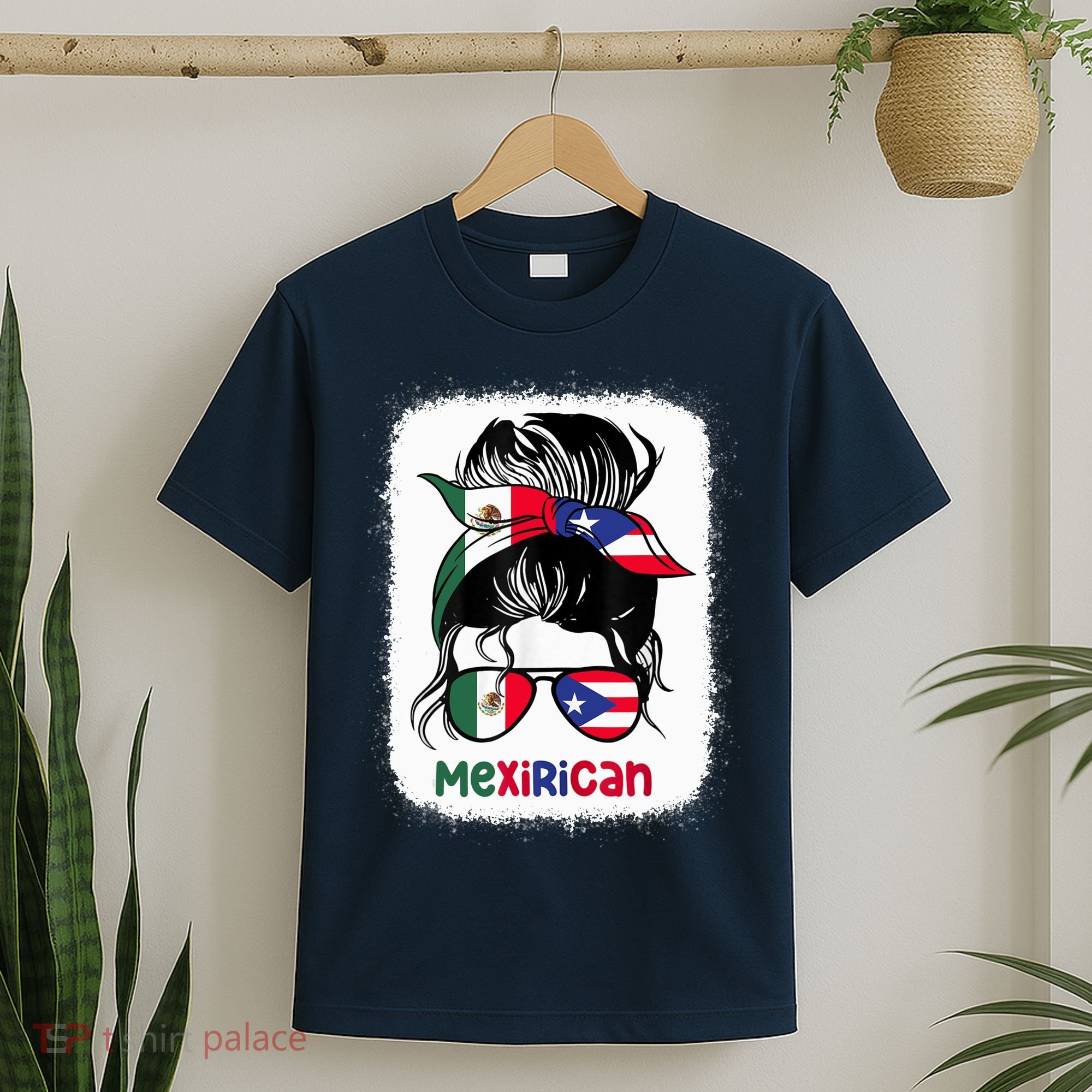 Mexirican Messy Bun Half Puerto Rican And Half Mexican T-Shirt