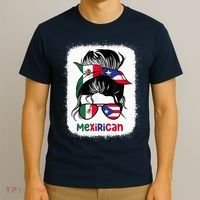 Mexirican Messy Bun Half Puerto Rican And Half Mexican T-Shirt thumb 3