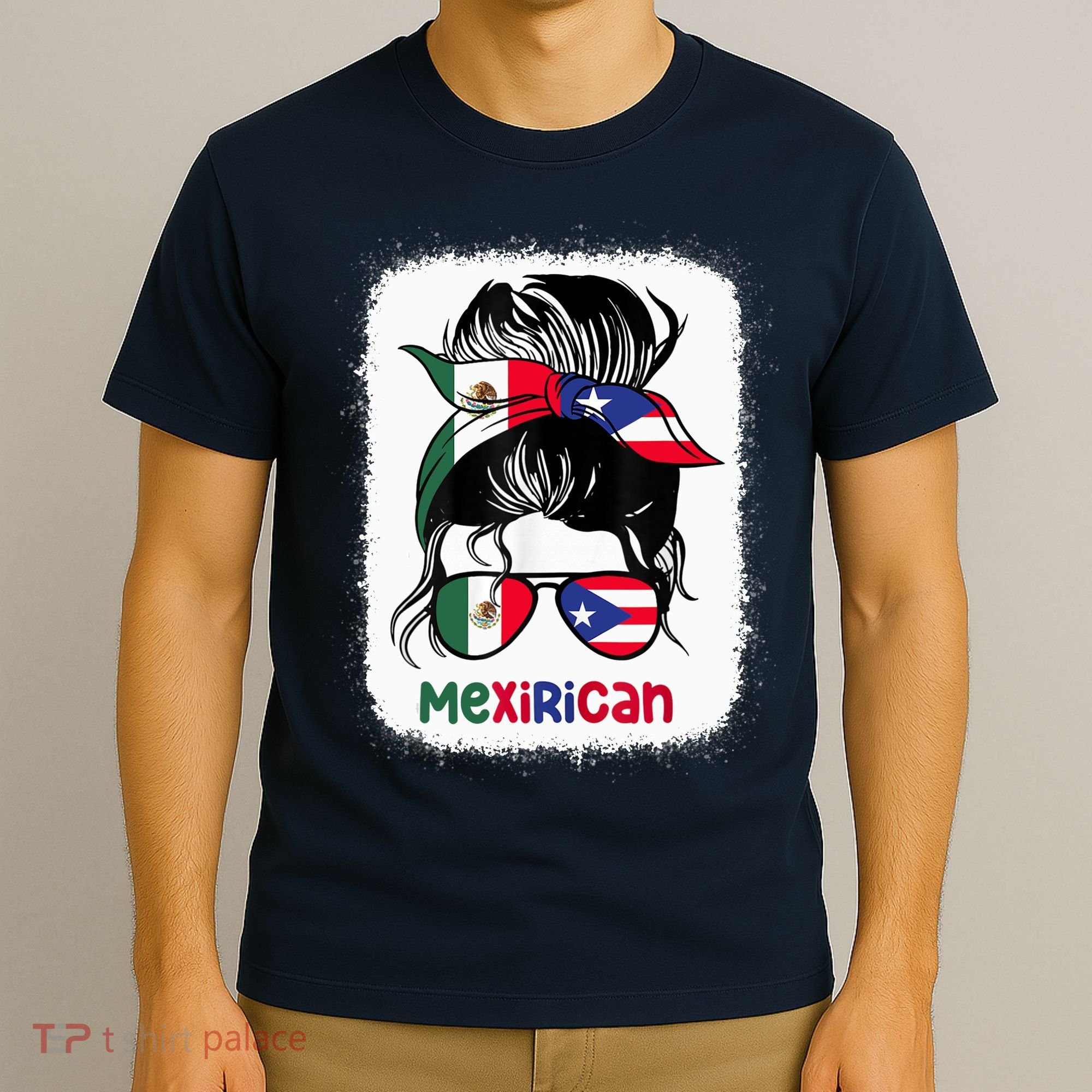 Mexirican Messy Bun Half Puerto Rican And Half Mexican T-Shirt