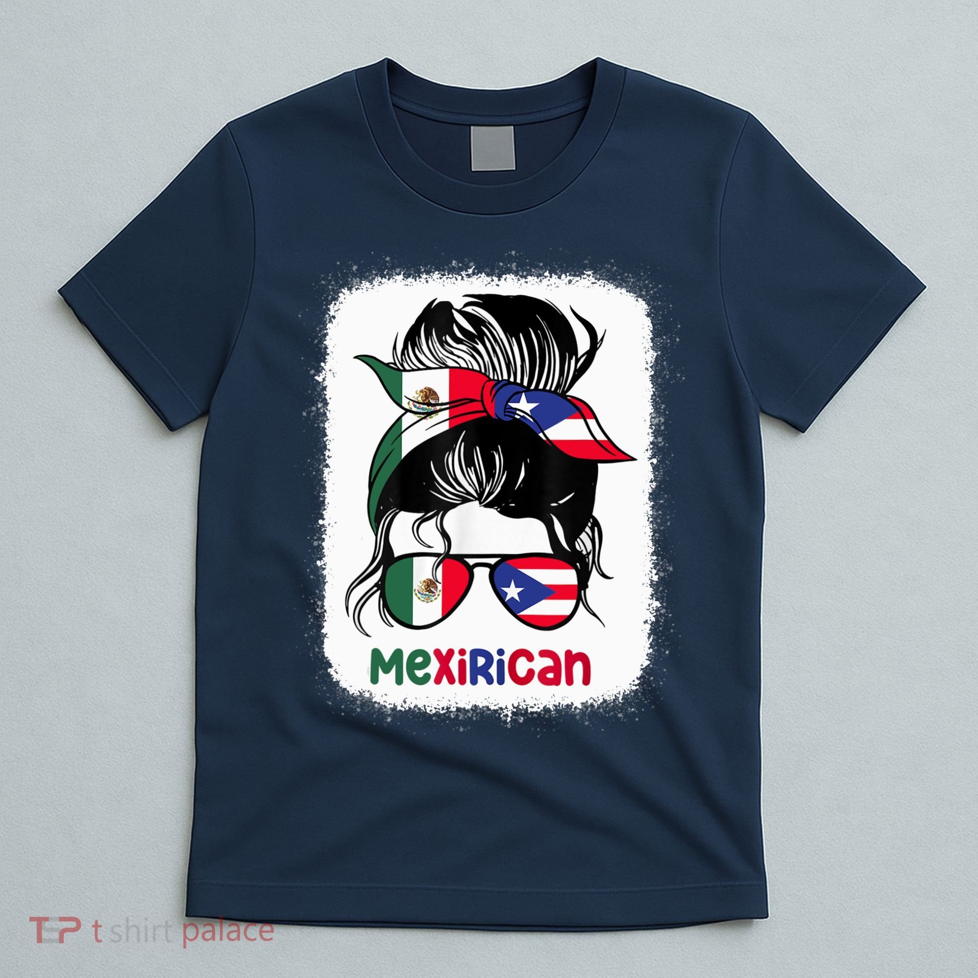 Mexirican Messy Bun Half Puerto Rican And Half Mexican T-Shirt