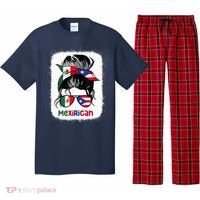 Mexirican Messy Bun Half Puerto Rican And Half Mexican Pajama Set thumb 0