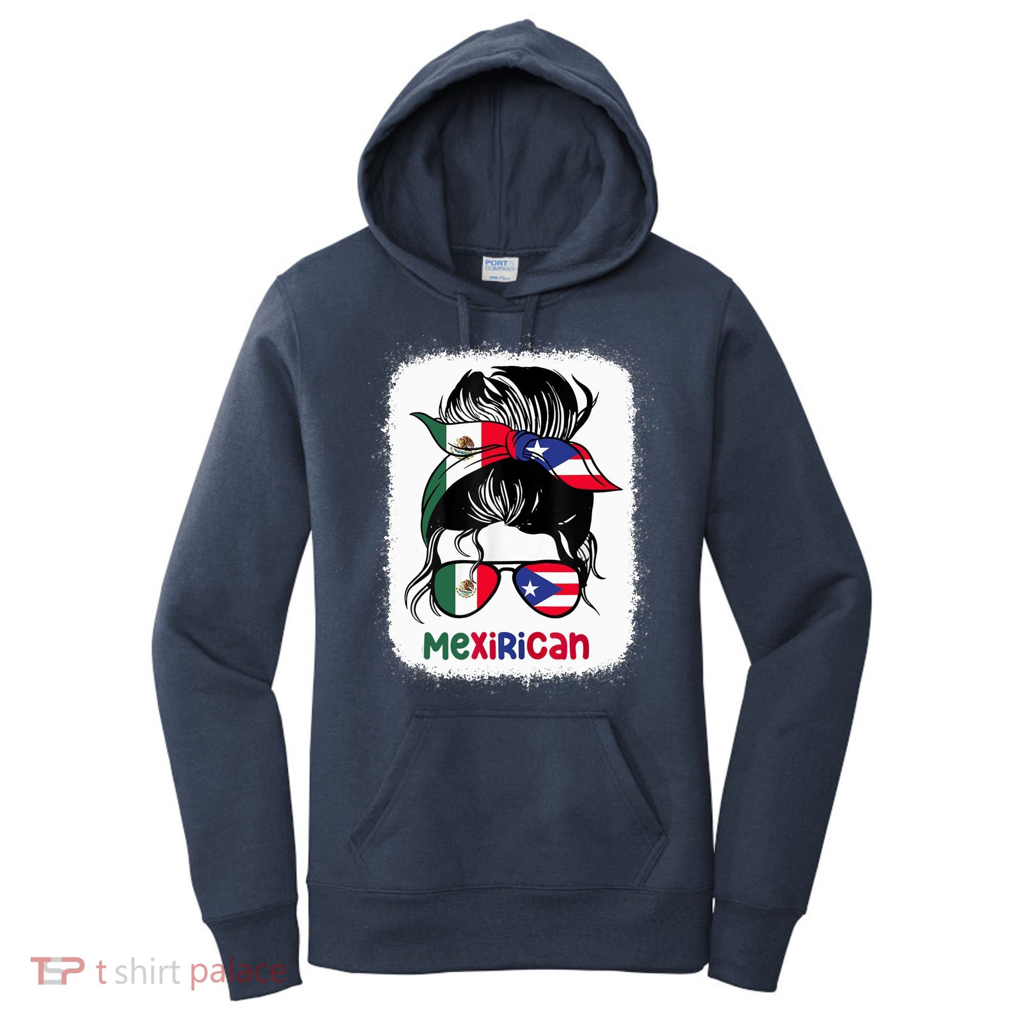 Mexirican Messy Bun Half Puerto Rican And Half Mexican Women's Hoodie