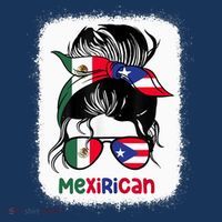 Mexirican Messy Bun Half Puerto Rican And Half Mexican Mousepad thumb 1