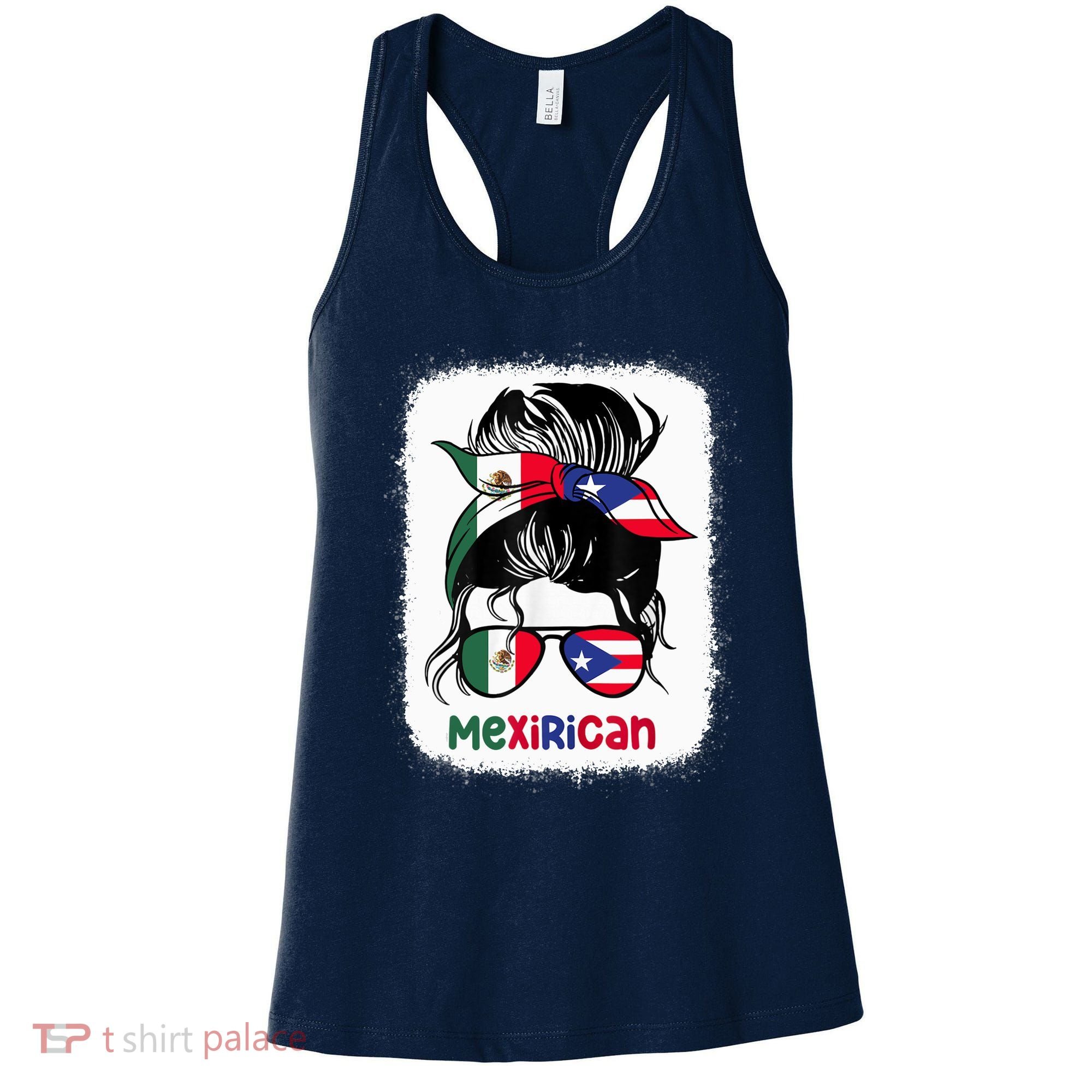 Mexirican Messy Bun Half Puerto Rican And Half Mexican Women's Tank Top