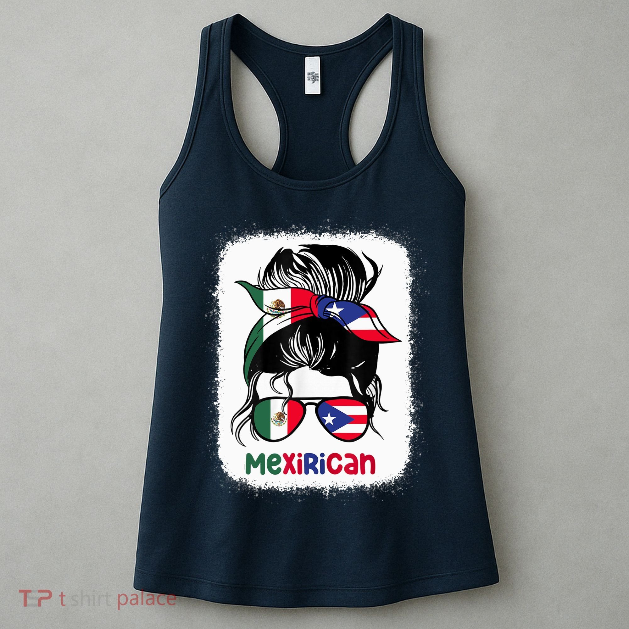 Mexirican Messy Bun Half Puerto Rican And Half Mexican Women's Tank Top