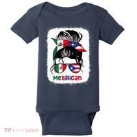 Mexirican Messy Bun Half Puerto Rican And Half Mexican Baby Bodysuit thumb 0