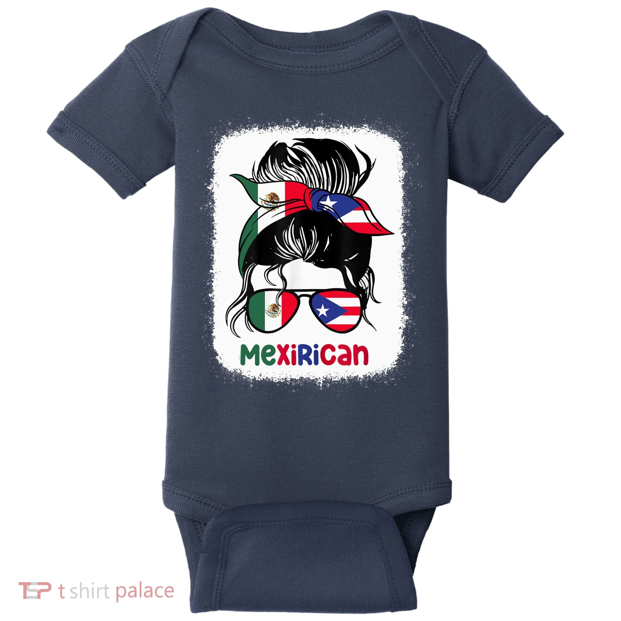 Mexirican Messy Bun Half Puerto Rican And Half Mexican Baby Bodysuit
