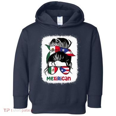 Mexirican Messy Bun Half Puerto Rican And Half Mexican Toddler Hoodie
