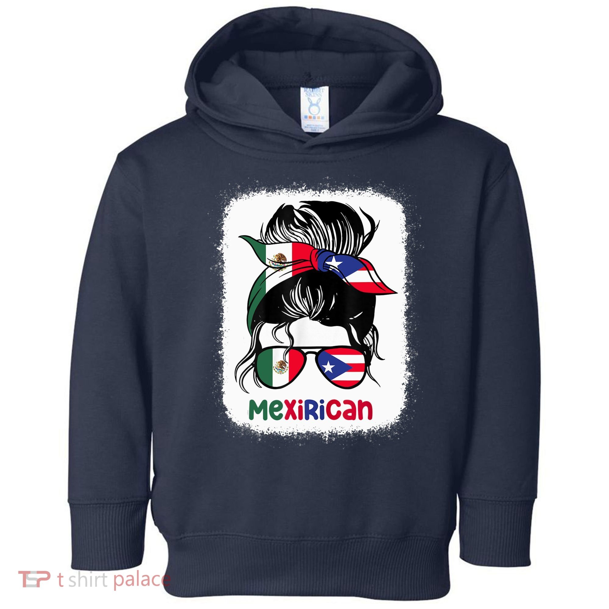 Mexirican Messy Bun Half Puerto Rican And Half Mexican Toddler Hoodie