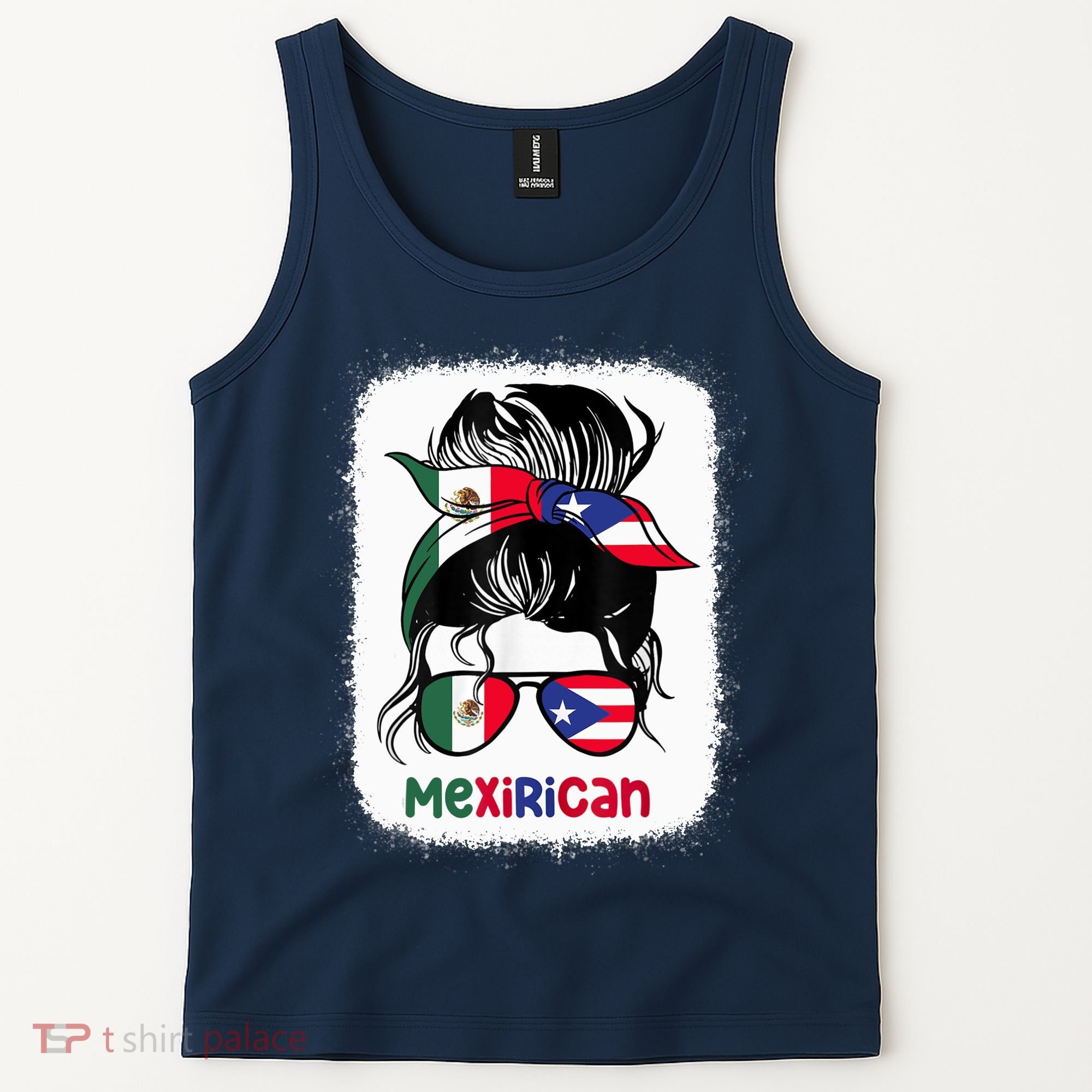 Mexirican Messy Bun Half Puerto Rican And Half Mexican Tank Top