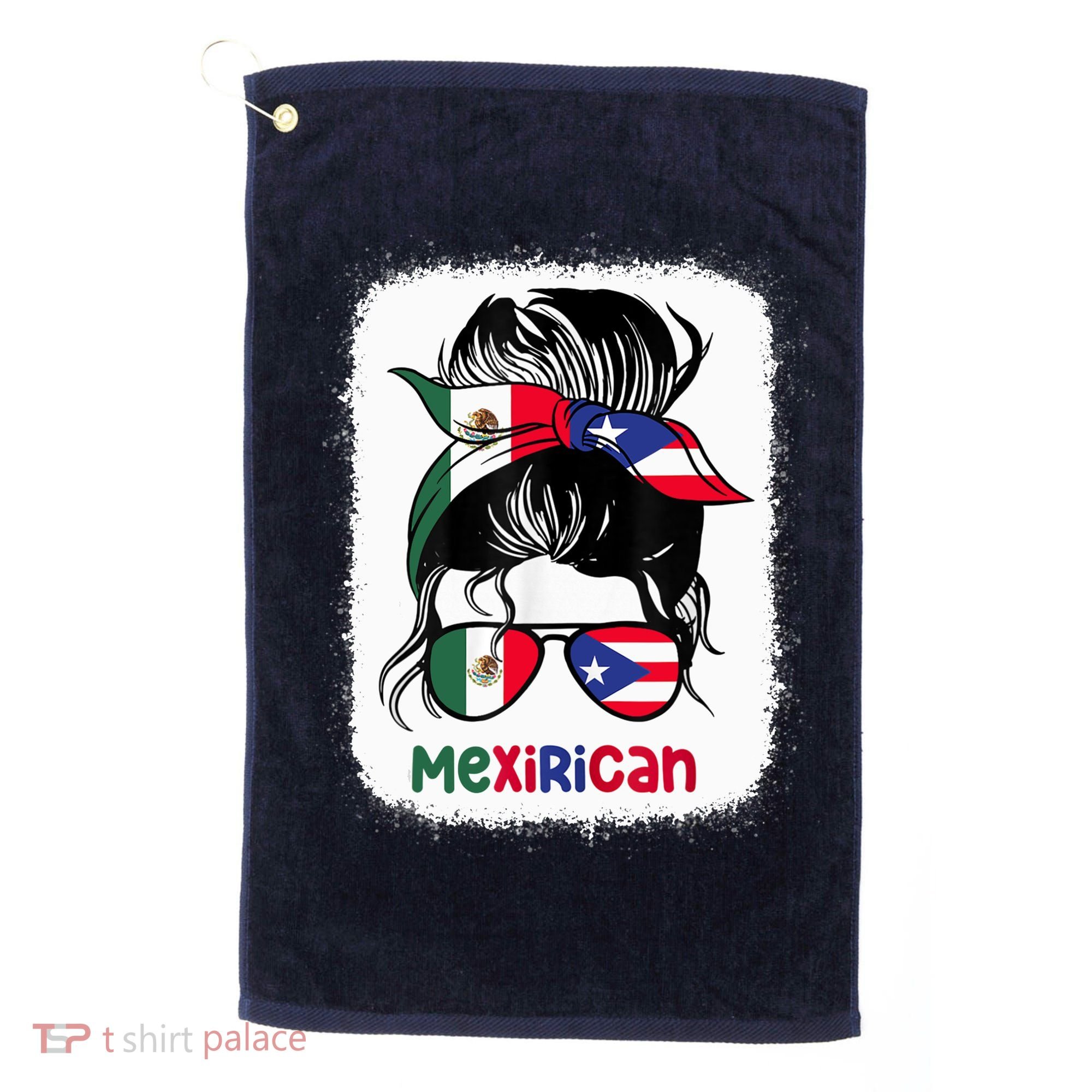 Mexirican Messy Bun Half Puerto Rican And Half Mexican Golf Towel
