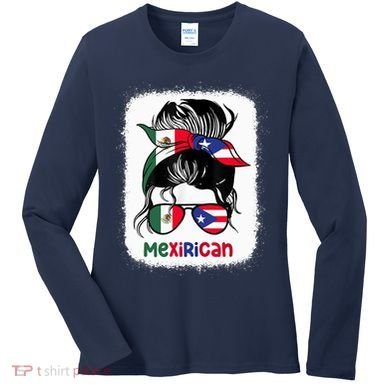 Mexirican Messy Bun Half Puerto Rican And Half Mexican Women's Long Sleeve Shirt