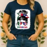 Mexirican Messy Bun Half Puerto Rican And Half Mexican Women's T-Shirt thumb 2