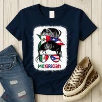 Mexirican Messy Bun Half Puerto Rican And Half Mexican Women's T-Shirt thumb 3