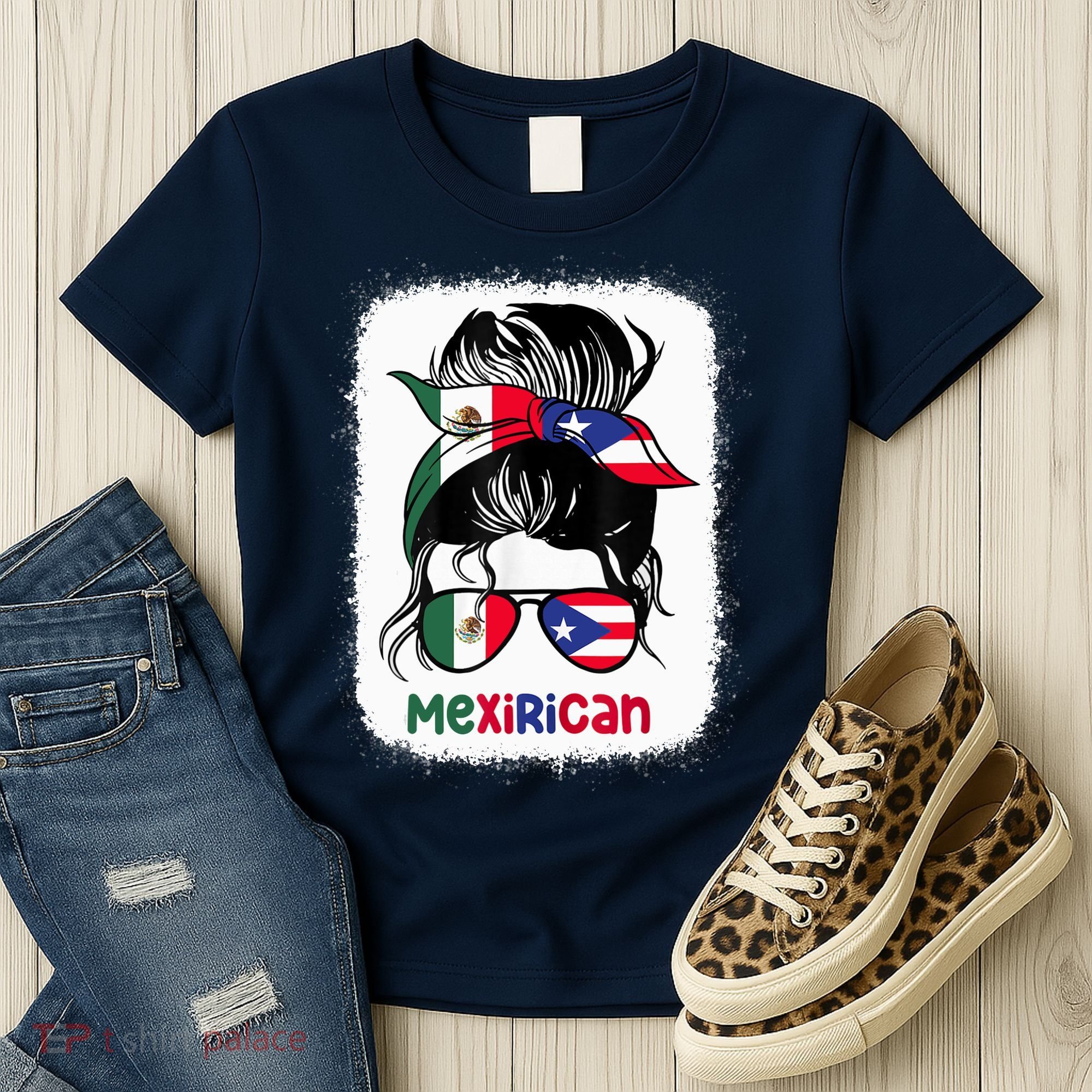 Mexirican Messy Bun Half Puerto Rican And Half Mexican Women's T-Shirt