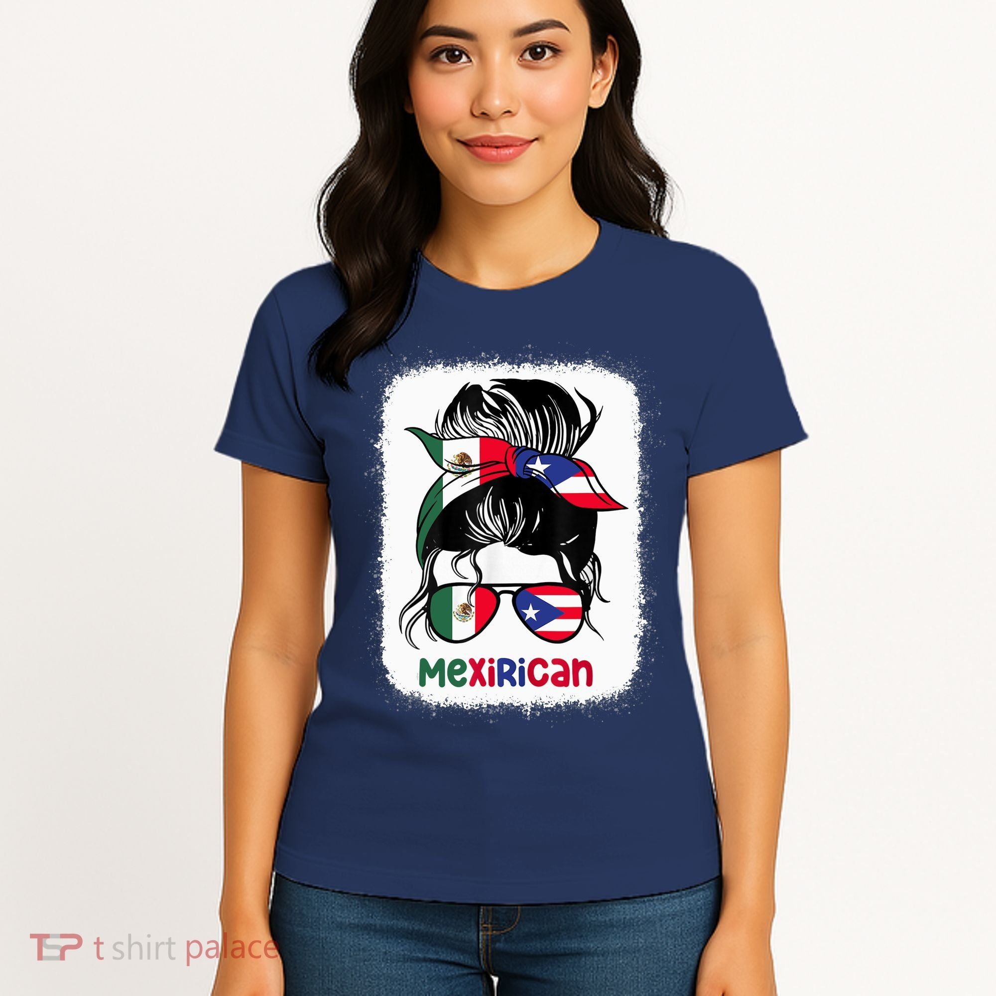 Mexirican Messy Bun Half Puerto Rican And Half Mexican Women's T-Shirt