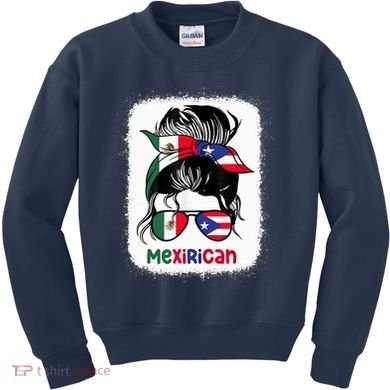 Mexirican Messy Bun Half Puerto Rican And Half Mexican Kids Sweatshirt