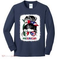 Mexirican Messy Bun Half Puerto Rican And Half Mexican Kids Long Sleeve Shirt thumb 0