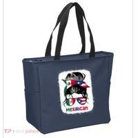 Mexirican Messy Bun Half Puerto Rican And Half Mexican Tote Bag thumb 2