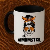 Momster Messy Bun Cute Halloween Coffee Mug thumb 2