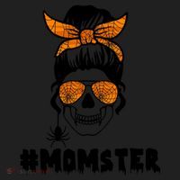Momster Messy Bun Cute Halloween Beanie thumb 2