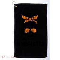 Momster Messy Bun Cute Halloween Golf Towel thumb 0