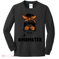 Momster Messy Bun Cute Halloween Kids Long Sleeve Shirt thumb 0