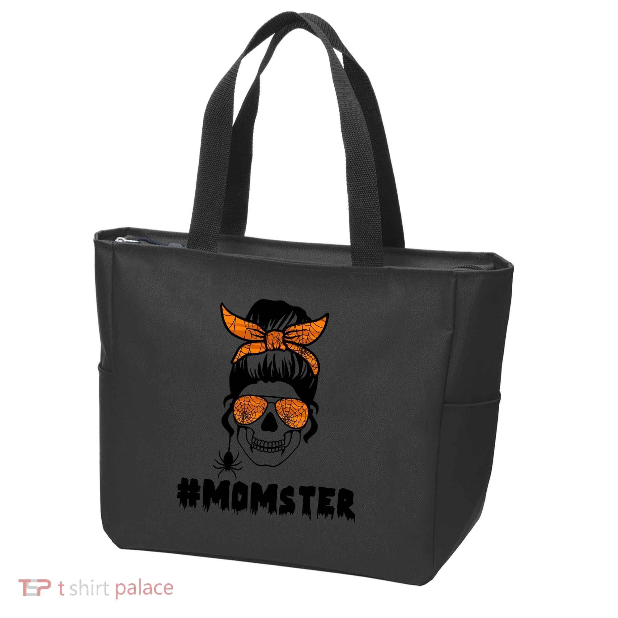 Momster Messy Bun Cute Halloween Tote Bag