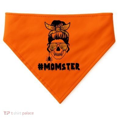 Momster Messy Bun Cute Halloween USA-Made Doggie Bandana
