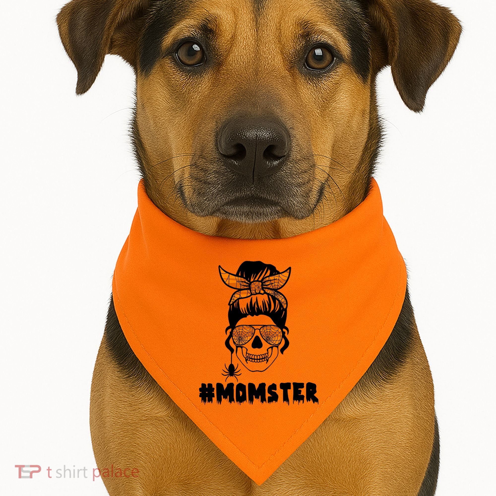 Momster Messy Bun Cute Halloween USA-Made Doggie Bandana