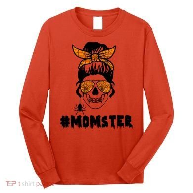 Momster Messy Bun Cute Halloween Long Sleeve Shirt