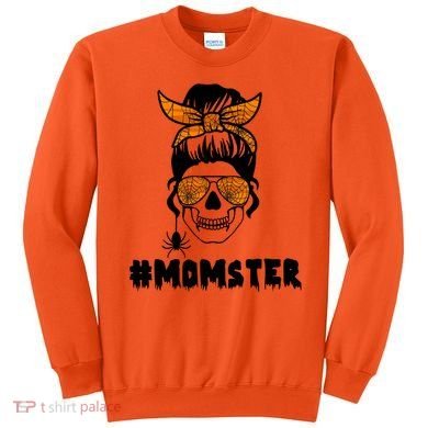 Momster Messy Bun Cute Halloween Sweatshirt