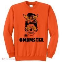 Momster Messy Bun Cute Halloween Sweatshirt thumb 0