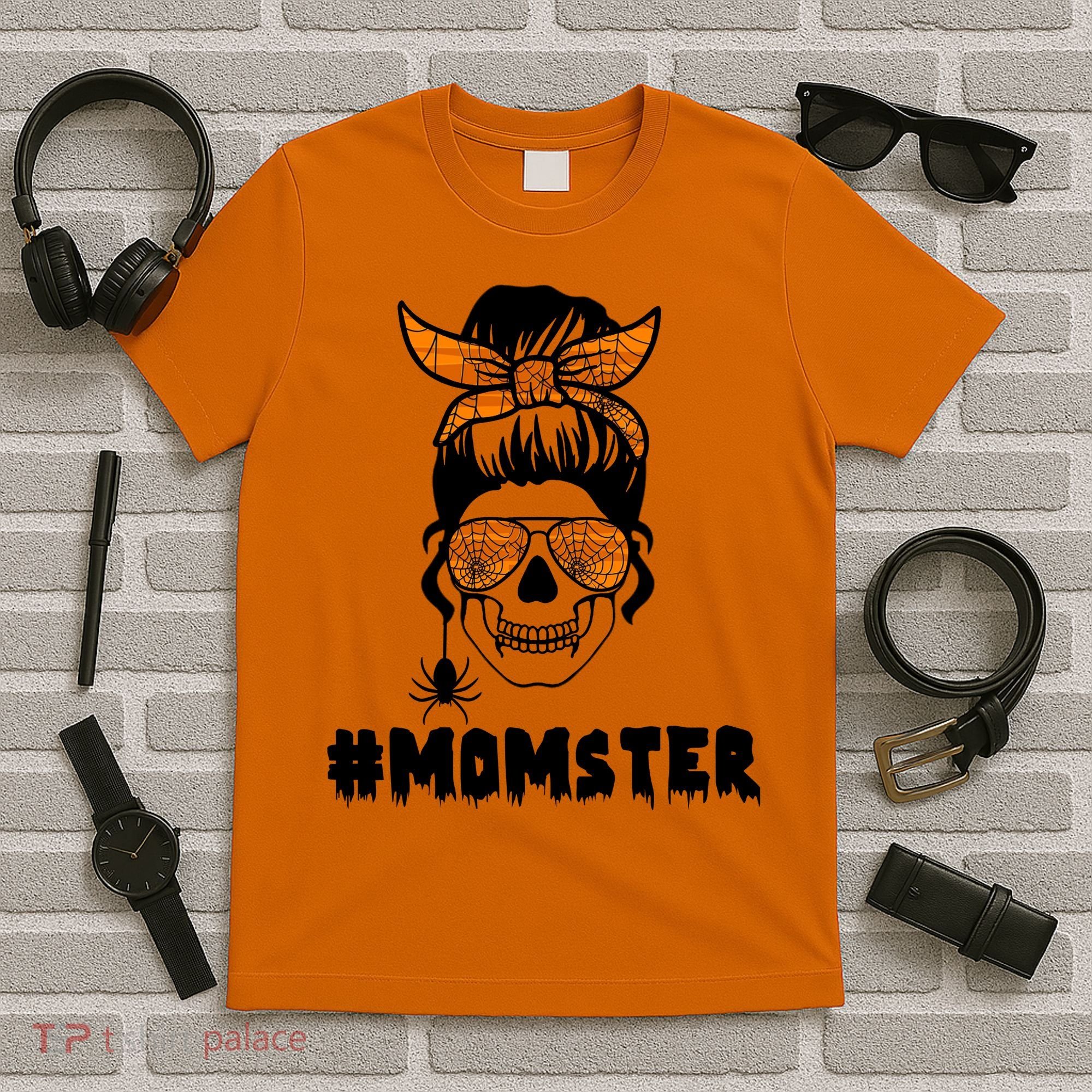 Momster Messy Bun Cute Halloween T-Shirt